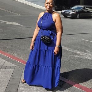 Blue Halter Maxi dress